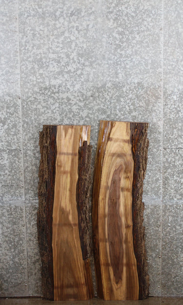 2- Black Walnut Natural Edge Side Table Top/Wall Shelves 4732-4733